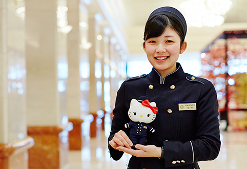 Limited Edition Hello Kitty Doll in Bell Uniform is given to guests of Keio Plaza Hotel Tokyo's Hello Kitty rooms