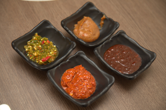 Sauces at Captain K Seafood Tower