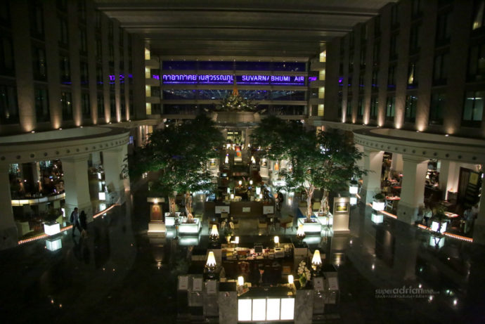 Level 1 of Novotel Bangkok Suvarnabhumi Airport Hotel at night