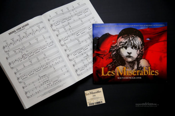 Les Miserables Manila Souvenir Programme and Bring Him Home scores