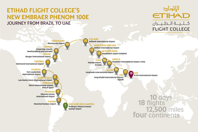 Etihad Flight College - route graphic (Etihad Flight College illustration)