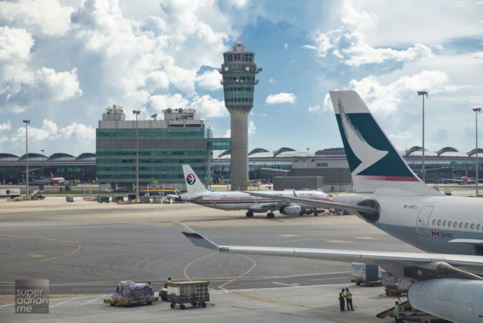 Hong Kong International Airport HKIA with Cathay Pacific Airplane