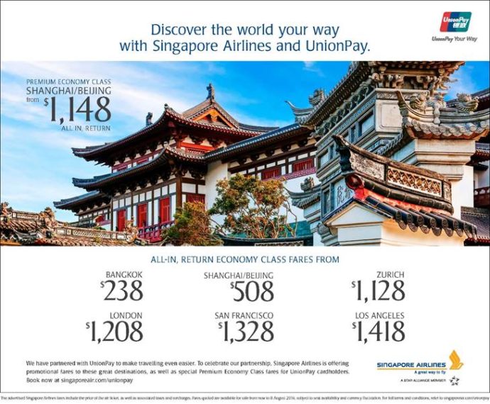 UnionPay - Singapore Airlines Promotional Fares