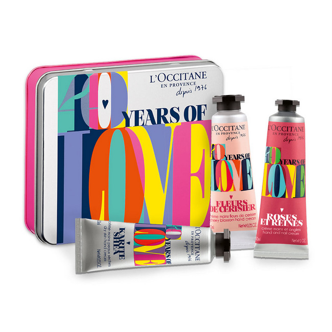L'OCCITANE celebrates their 40th birthday with limited edition hand creams; Shea Hand Cream, Shea Rose Hand Cream and Cherry Blossom Hand Cream.