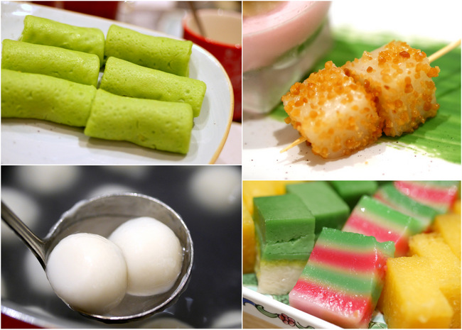 Nyonya Kuehs are aplenty at Ellenborough Market Cafe dessert section.