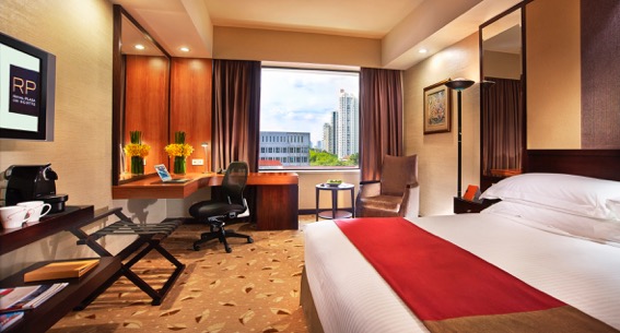 Superior room includes complimentary high-speed WIFI, minibar, local calls, Nespresso gourmet coffee at Royal Plaza on Scotts.