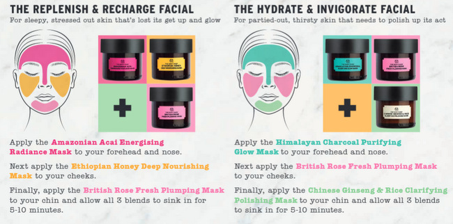 Multi-masking with The Body Shop Superfood Masks for better looking skin.