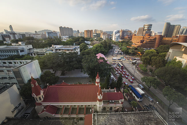 The view of Holy Rosary Catholic Church from the Bedroom at Residence G Hong Kong 5633