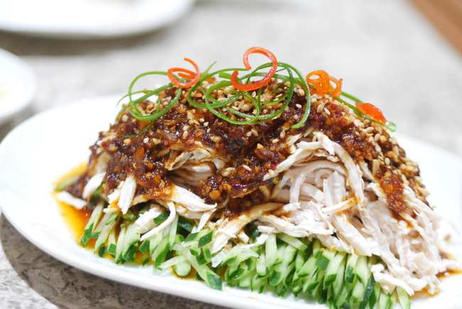 Shredded Chicken with Spicy Dressing. The recipe is available in their Din Tai Fung Premium Taiwan Sauces Recipe Collection (S$4.80) or on their Facebook page.