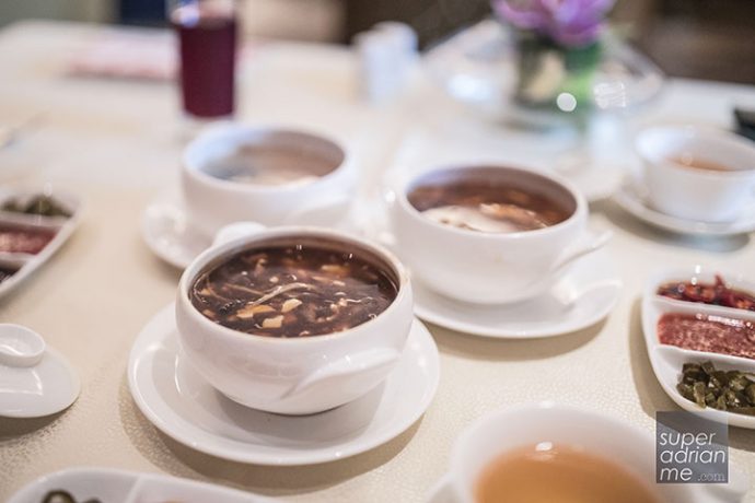 Three types of soups to select from at the Weekend Dim Sum Experience at Golden Peony in Conrad Centennial Singapore