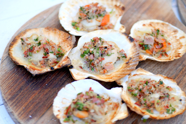 Sand Bar Weekend BBQ includes a variety of seafood and meats, such as these scallops.