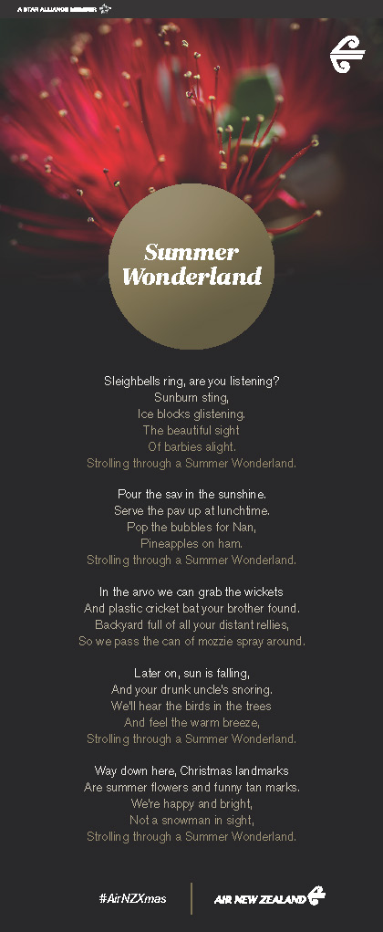 Air New Zealand Summer Wonderland Lyrics