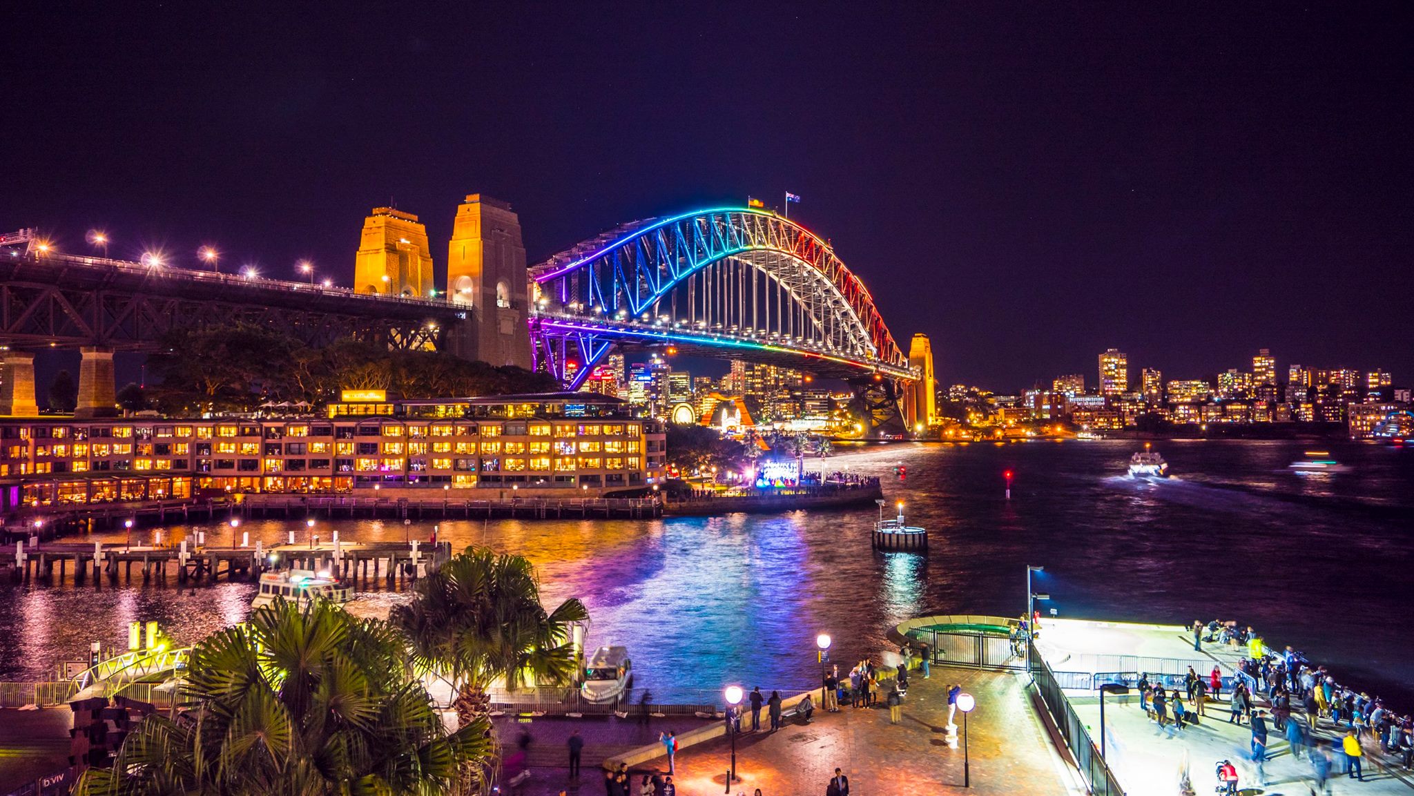 Sydney Harbour Bridge during Vivid Sydney 2016