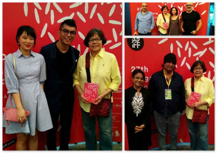 SGIFF <L> Singapore's very own Royston Tan. and Huang Lu (from China) who us in A Yellow Bird.  <Top R> Singapore's A Yellow Bird, with its director Rajagopal, and actress Seema Biswas (from India). <Bottom R> Turkey's Verge with its director Ayhan Salar (right, black tee, glasses). Producer Erkan Tahhusoglu & Actress Senem Celikkol.