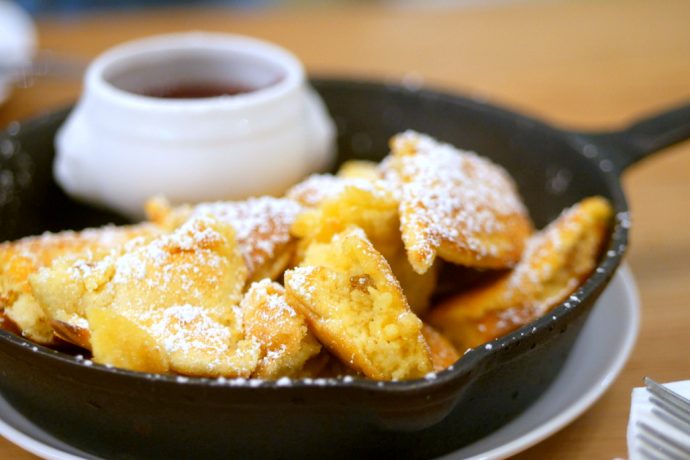 Kaiserschmarr (Emperor's Pancake) (S$14) : caramelised and shredded pancakes with rum-infused raisins, served with plum sauce.