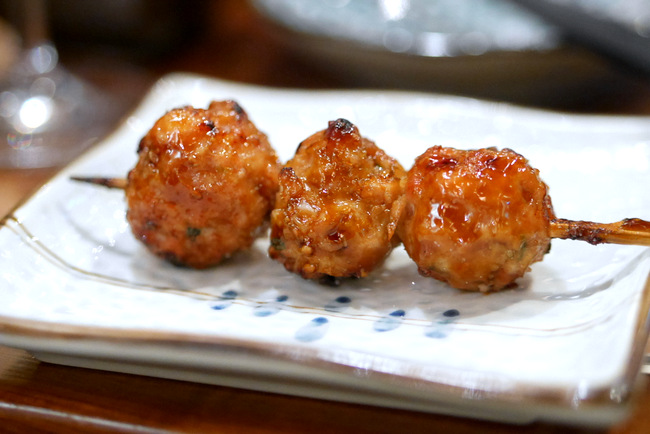 Tsukune (homemade chicken meatballs) (S.50) from Shukuu Izakaya.