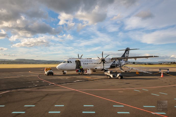 Air New Zealand ZK-MVC ATR72-600 in Napier Airport at sunset 2