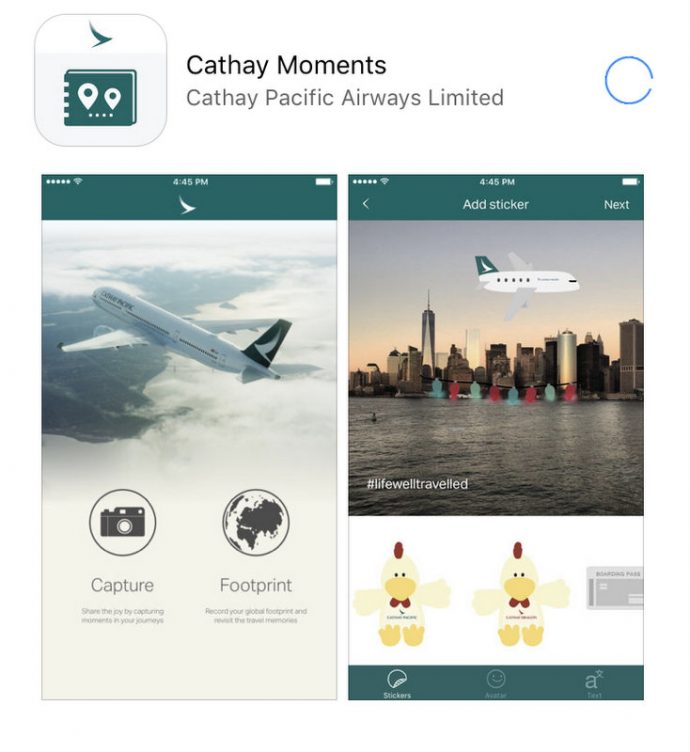 Cathay Pacific Moments Mobile App