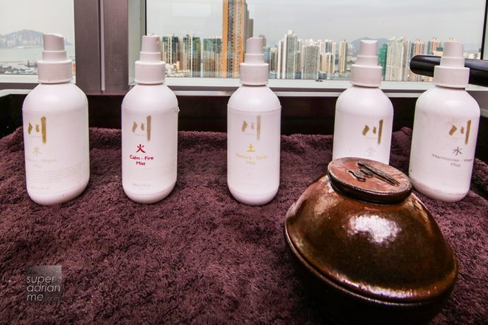 Chuan Spa massage oils at Cordis Hong Kong 