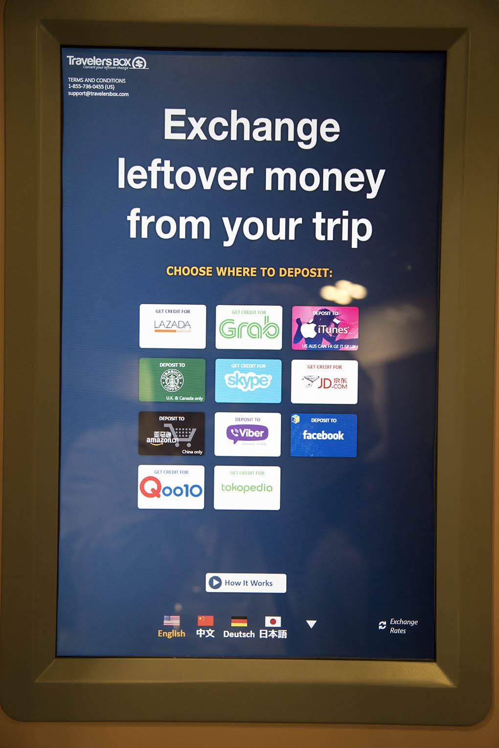 Exchange Foreign Currency to Vouchers with Travelers Box at Airports