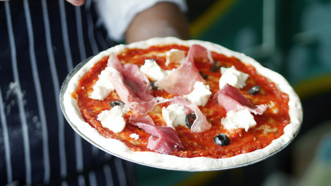 You can come up with any combination of ingredients for your pizza at Jamie's Italian Pizza and Prosecco Party.