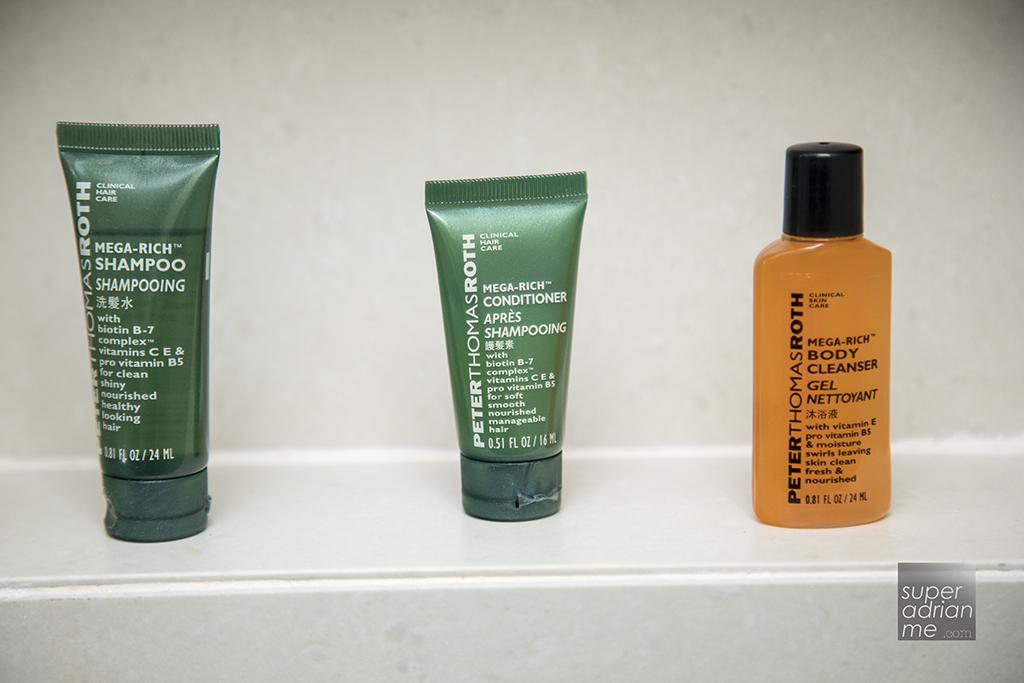 Peter Thomas Roth bath amenities at Hilton Garden Inn Hong Kong Mongkok