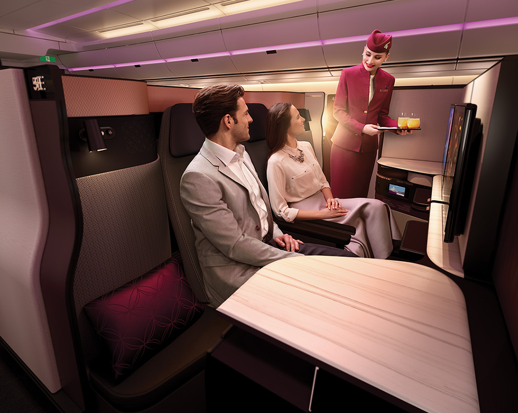 The new Qatar Airways QSuite (Qatar Airways photo)