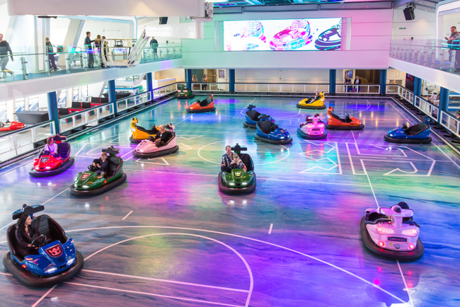 Royal Carribean's Ovation of the Sea features Go Carting, Table Tennis and Xbox games at the Seaplex.(Photo Credit: Royal Carribean)