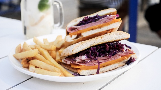 Coastes at Siloso Beach: Corned Beef Ciabatta (S$16).