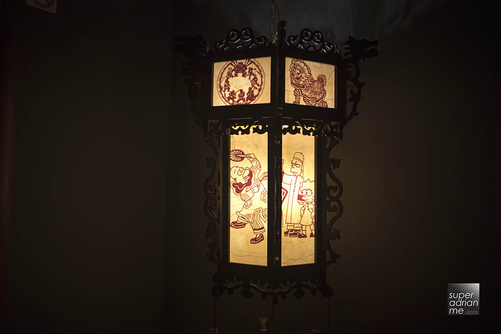 Take a closer look at the lanterns and you'll spot modern day cartoon characters such as The Simpsons.