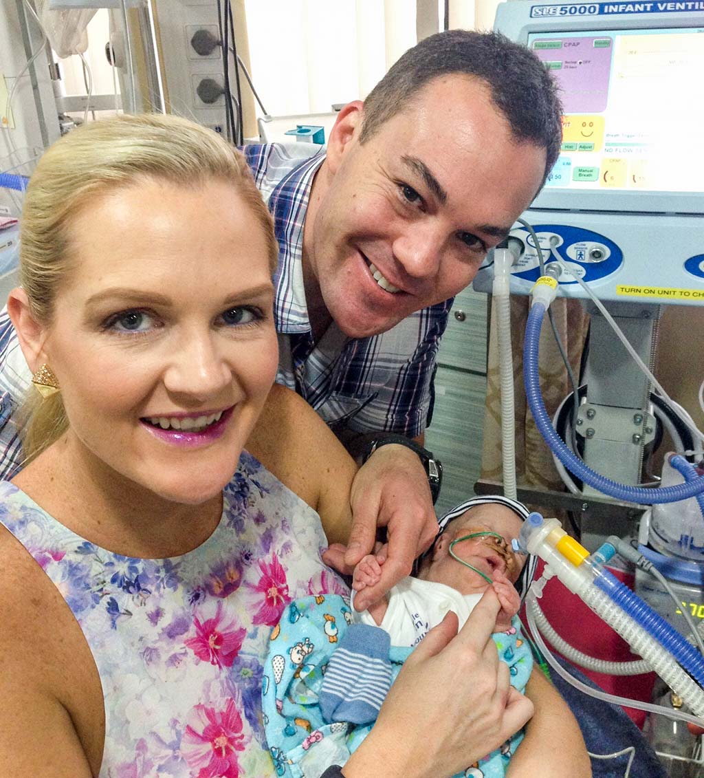 Michael and Christie-Lee Parsons with their son Jax Parsons