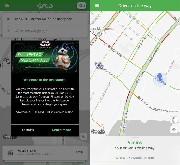 Grab X Star Wars rewards singapore