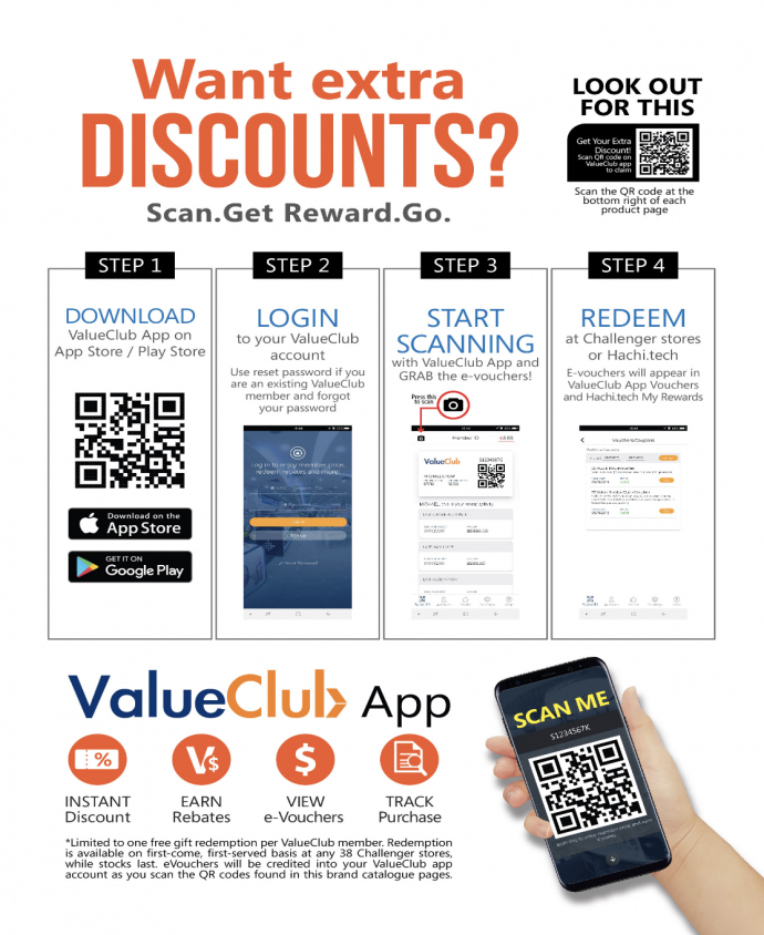 Challenger - Scan for more discounts with the ValueClub mobile App