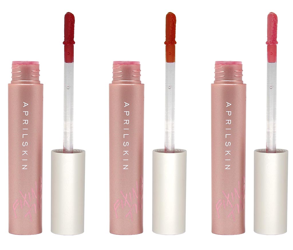 Aprilskin Fixing Tint Shades of Bloody Mary, Tomato Lady and Peach Crush.