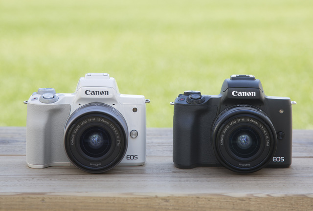 Canon EOS M50 in black or white (Canon photo)