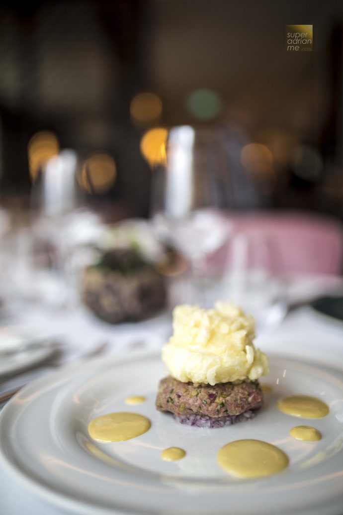 Steak Tartare & Crispy Battered Poached Egg (S++) at Tablescape