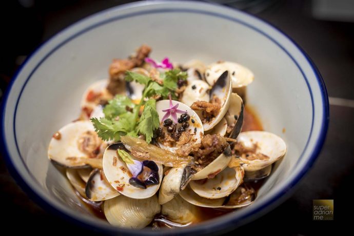 Soupy Clams - New Zealand white clams with mixed Chinese herbs, Sichuan fermented black beans and cured pork broth (S)