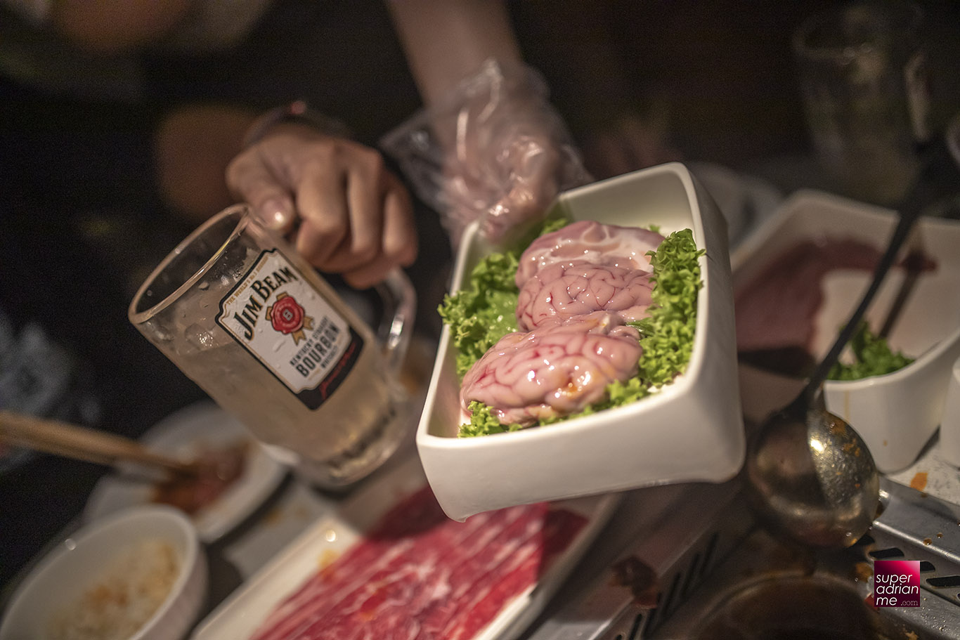 Try out some of the creamy pig's brains with Jim Beam Highball