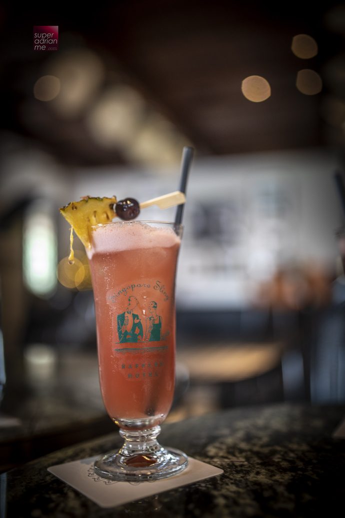 The Original Singapore Sling at Long Bar in The Raffles Hotel Singapore (S$32)