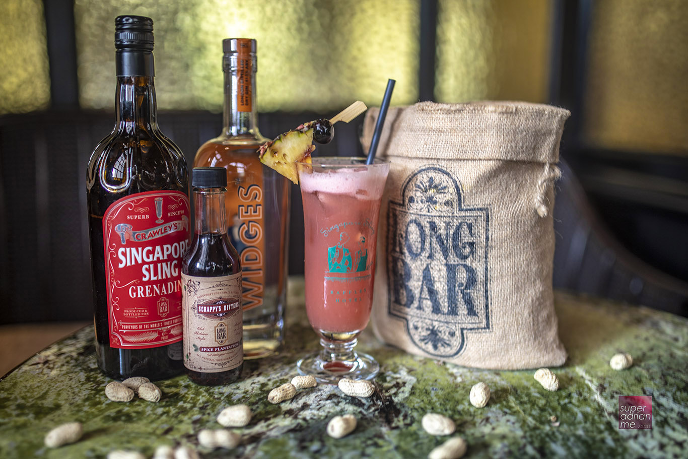 The Original Singapore Sling at Long Bar in The Raffles Hotel Singapore (S$32)