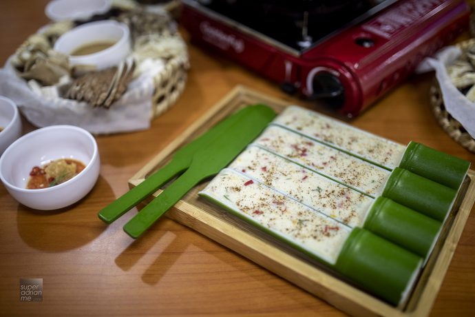 Quan Fa Mookata's Fish Paste with herbs and spices.