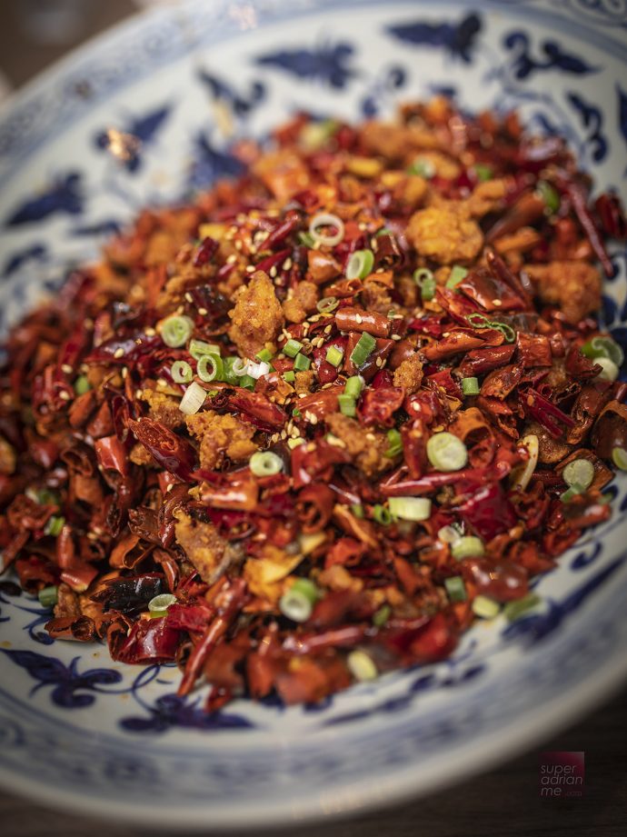 Sichuan Dou Hua's 辣子鸡 - chicken with dried chilli and peppercorn