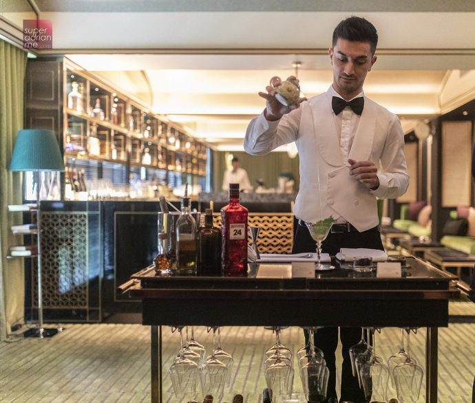 Davide Concimino, Head Mixologist at Madame Fan Bar, The NCO Club preparing a Yu Cha.