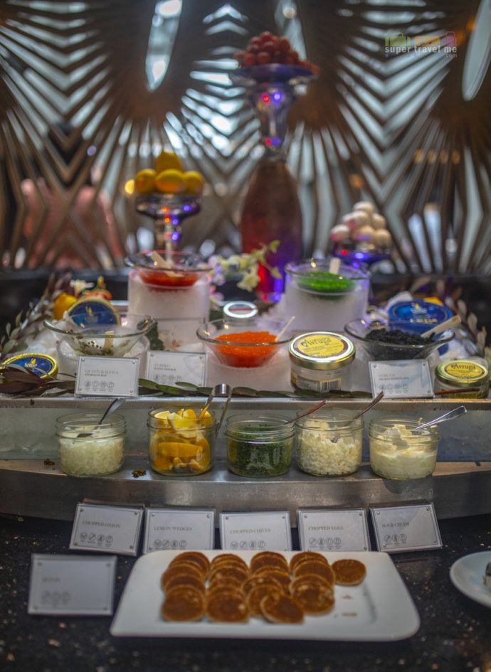 Caviar station at Ash & Elm's Sunday Champagne Brunch