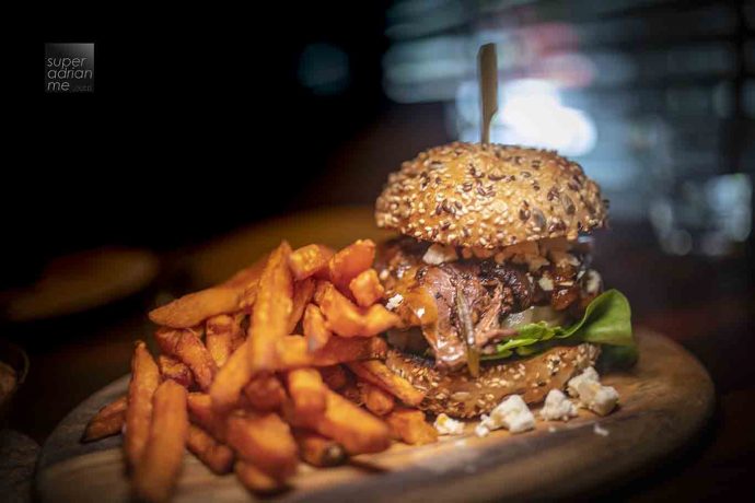 21 days aged pulled lamb burger at Bedrock Bar & Grill's World Meat Series in September 2019