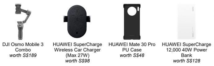 Huawei Mate 30 Pro Bundle freebies gifts dji osmo 3 power bank price singapore best