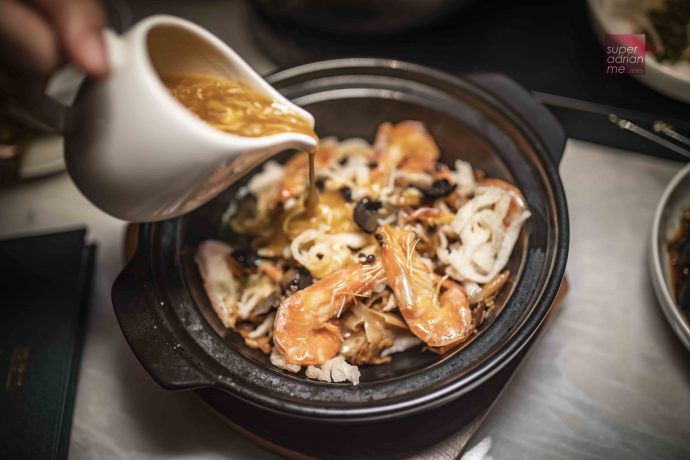 Crispy Hor Fun with Truffle Prawn Broth at YUN NANS at Westgate