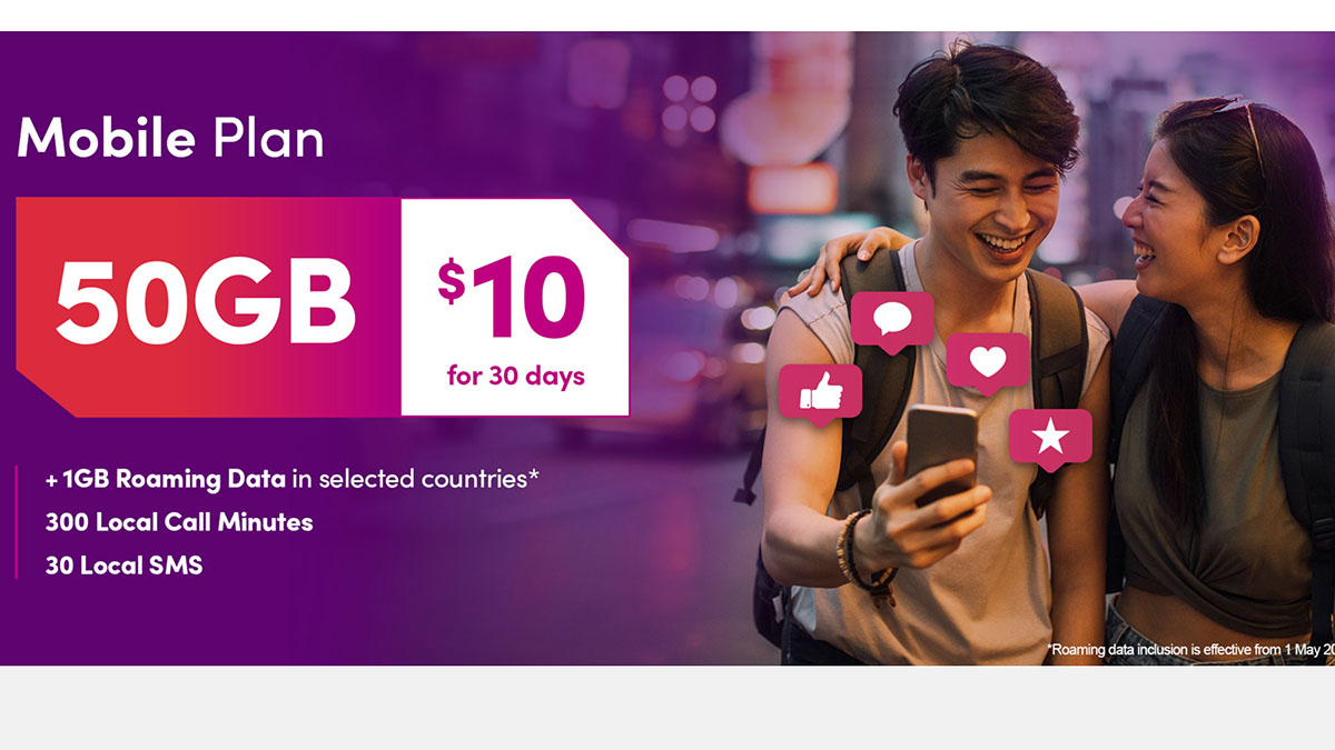 TPG Telecom Singapore SIm only S$10 mobile plan 50GB free
