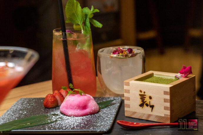 Chura Sushi Bar - Desserts and the Roku Spring Fling cocktail