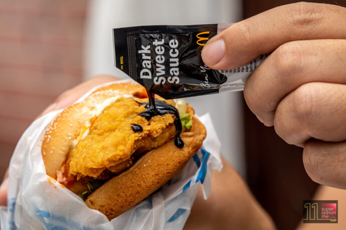 McDonald's has McDonald's Crispy Hainanese Chicken Burger with Dark Sweet Sauce.